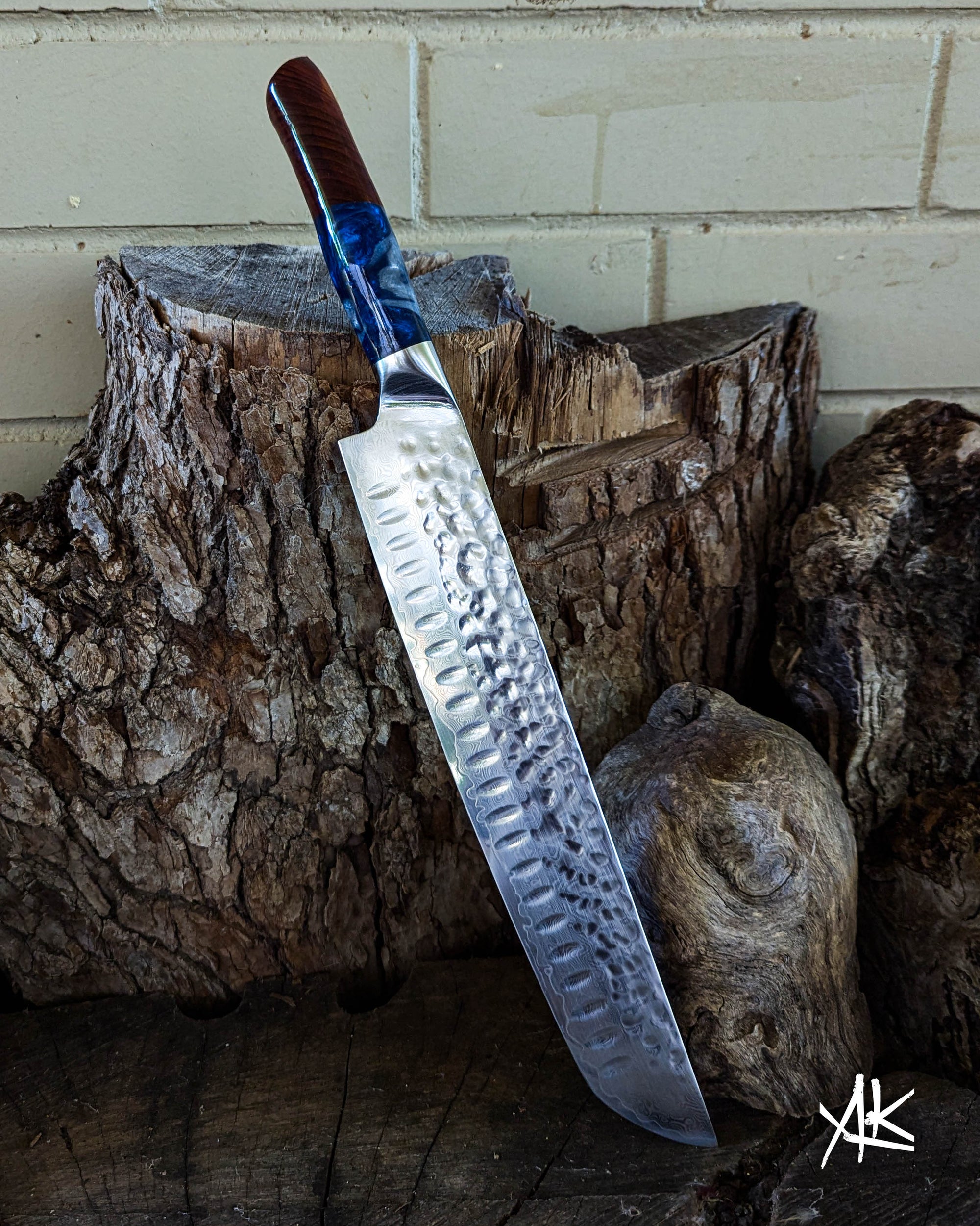 Brisket Knife Blackwood Timber w/ Multi Colour Epoxy 260mm (10.5")