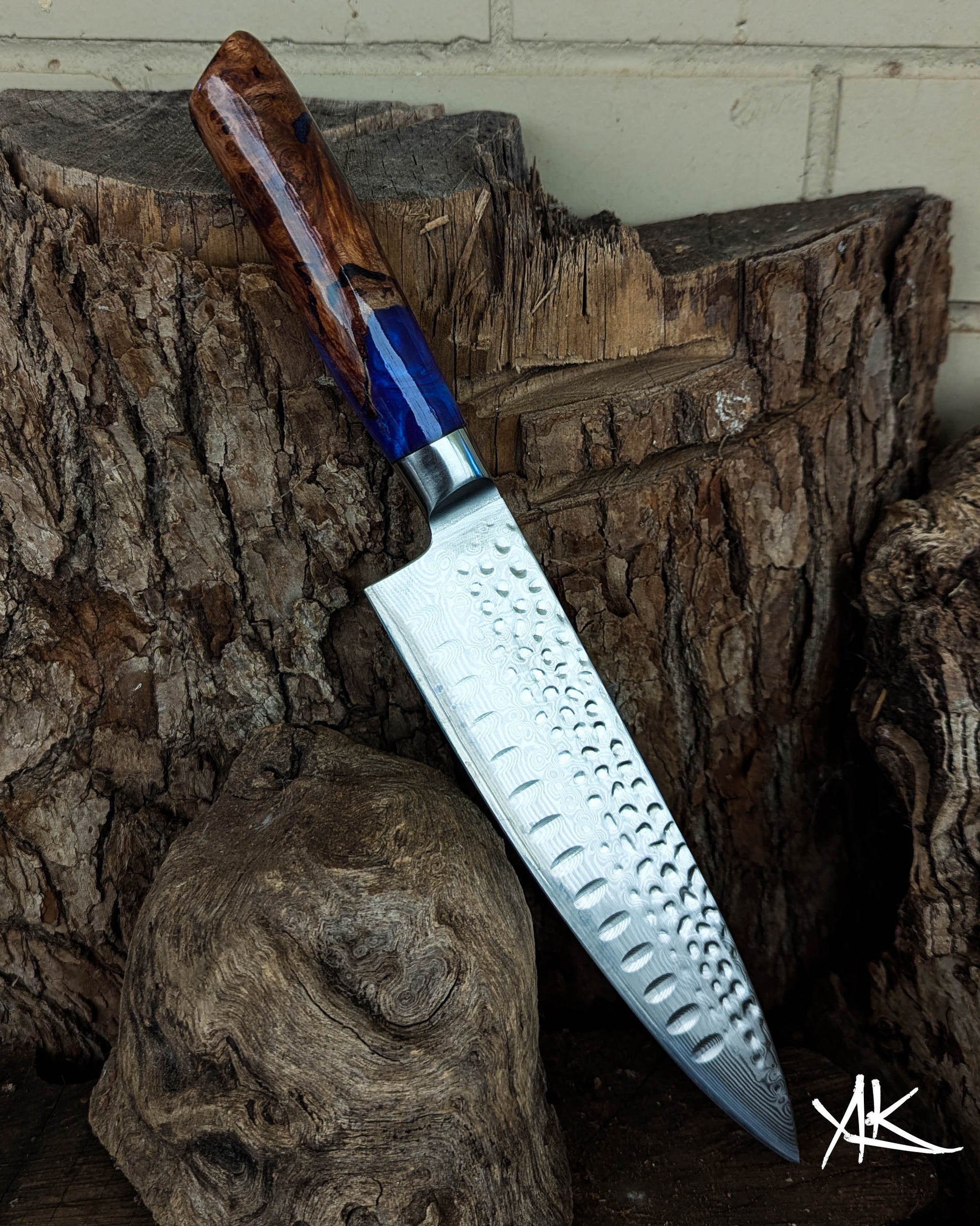 Chef's Knife Stringybark Burl w/ Purple Haze Epoxy 200mm (8")